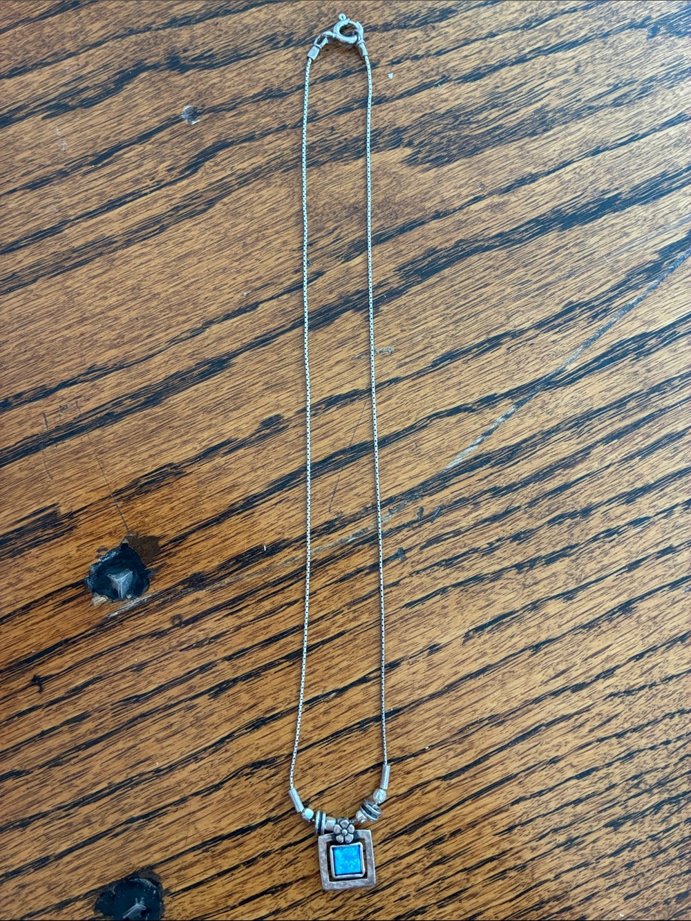 Sterling Silver Blue Opal Pendant Necklace - Women Jewelry
